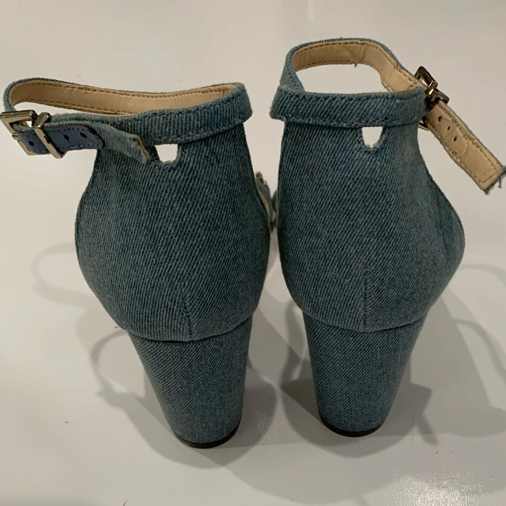 NEW Jessica Simpson Morenno block Jean floral sandals size 8.5 woman’s New Y2K